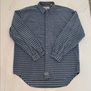 Levi's men buttons down shirt overshirt plaid 100% heavy cotton size Large (XL)